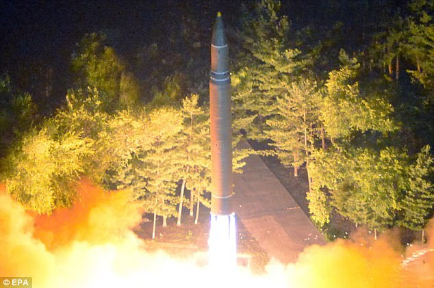 Japan within reach: North Korea has fired a missile that passed over northern Japan today (file photo of a test on July 28)