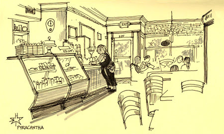 Coffee Shop Drawing / This type of design is also fashionable and