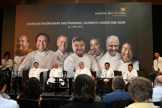 Five larger-than-life celebrity chefs held court before 300 international media