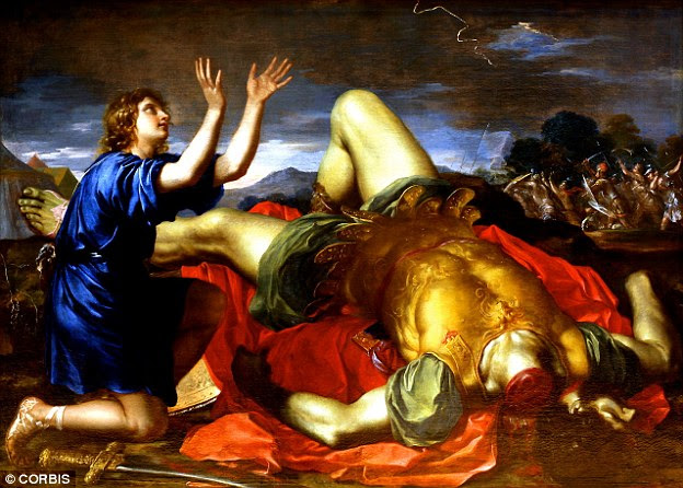 The most famous story about David is his battle with Goliath, (depicted) when under the reign of David's predecessor King Saul, warrior David took down the Philistine giant and saved the Israelities. Although he is referenced throughout the Bible, little archaeological evidence exists for his reign