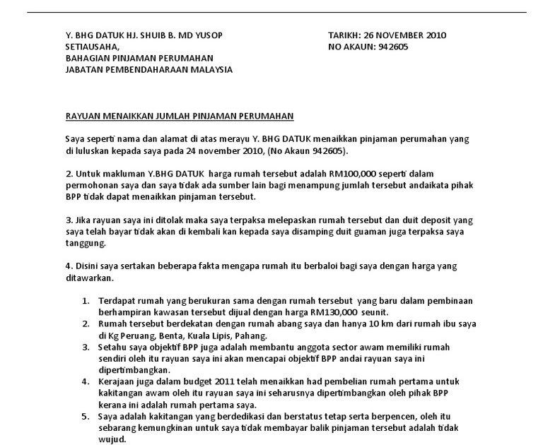 Contoh Surat Rayuan Bayaran Ansuran Tnb  Yuzhe11