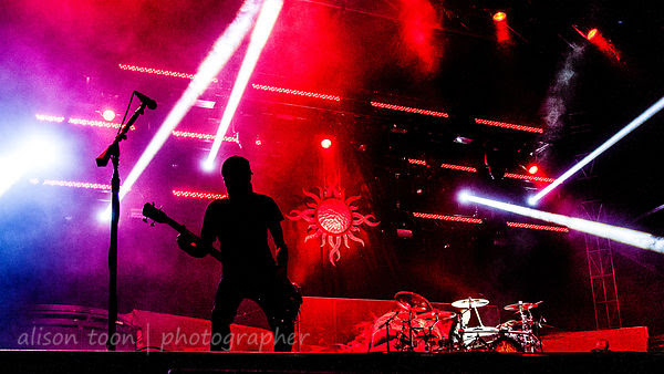 Robbie Merrill of Godsmack at Aftershock 2014