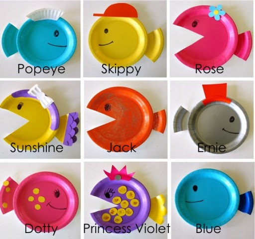 How to make DIY paper plate fish craft step by step tutorial instructions 2