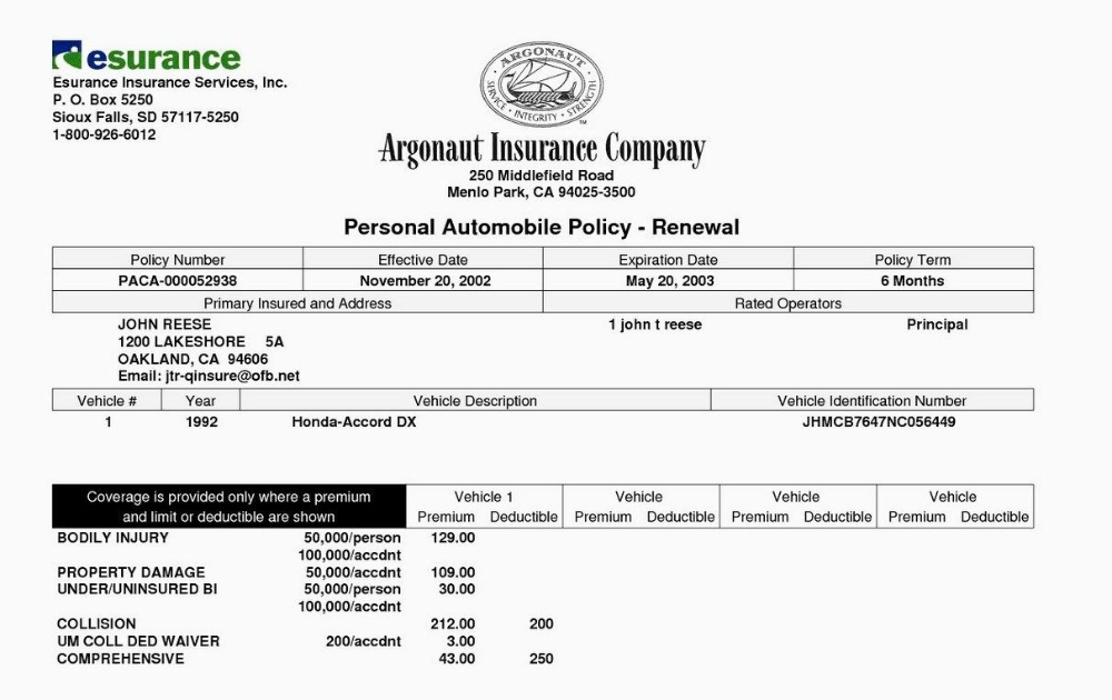 1800 Contact Insurance Form Insurance Forms
