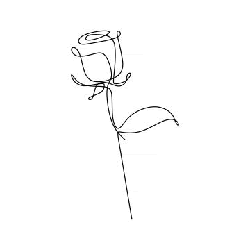 One Line Art Flower Easy