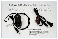PT1012: Pre-Trigger Cable for Canon N3 or Nikon 10 Pin Cameras - Toggle and Mini Override Switch Comparision