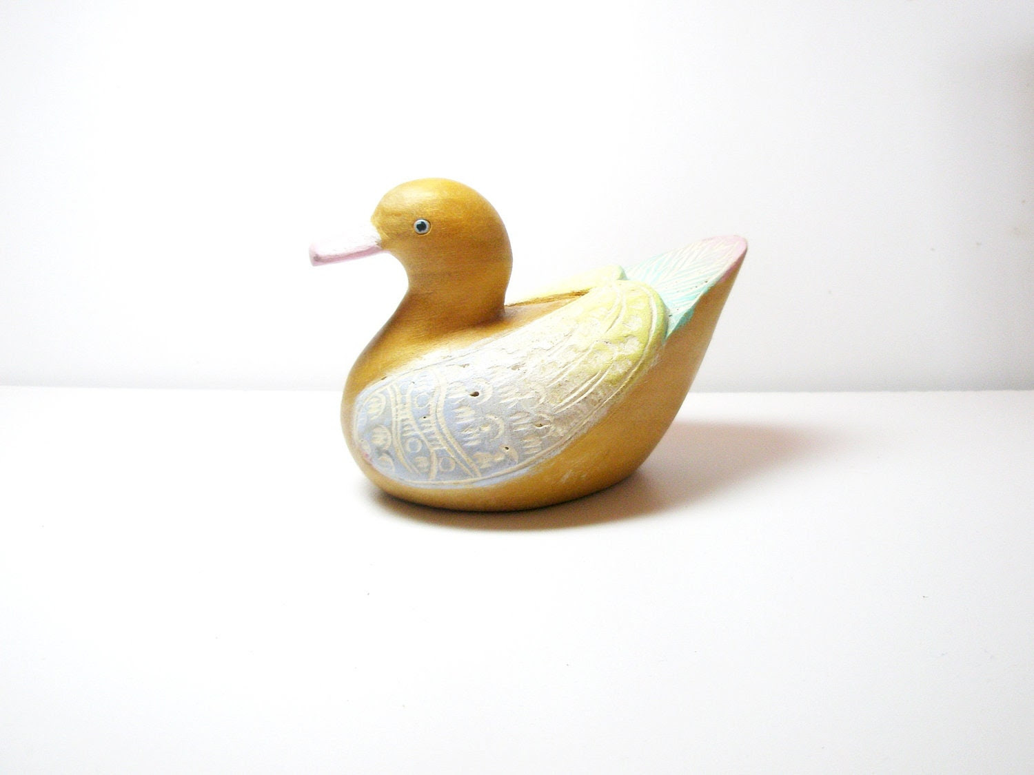 Vintage Wood Duck Art- home decor, paperweight - LeatherAndRoses Vintage Wood Duck Art- home decor, paperweight - LeatherAndRoses