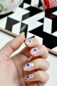 halloween nail art, tutorial, fright night