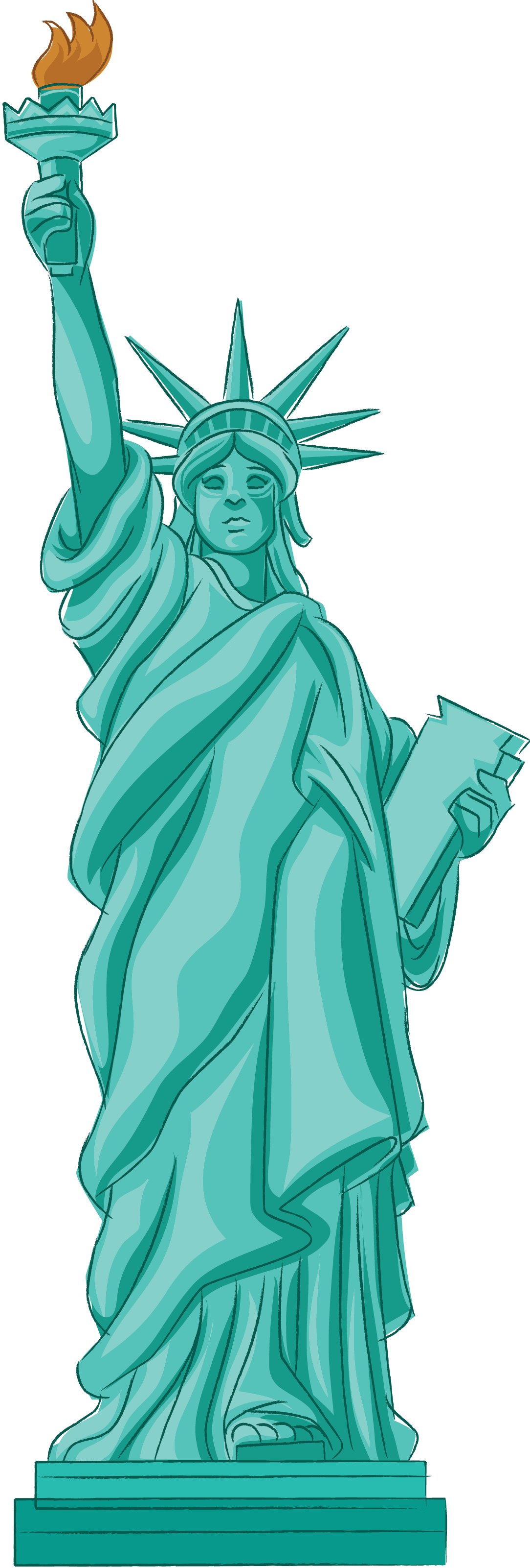 Cartoon Drawing Clip Art Artwork Statue Of Liberty - Jameslemingthon Blog