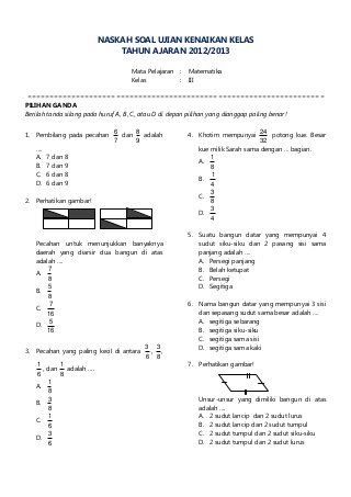 Contoh Latihan Soal: Soal Mtk Un Kls 9