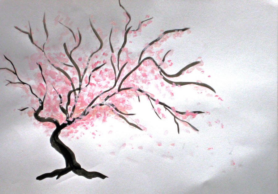 Cherry Blossom Tree Japan Drawing