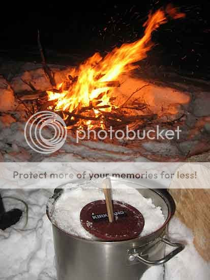 Tin Can Ice Cream freezing in snow