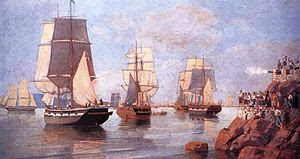 Triumphant welcome to Admiral Andreas Miaoulis...