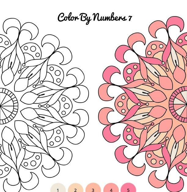 Color By Number Printables For Adults Mandala - Carol Jone's Addition