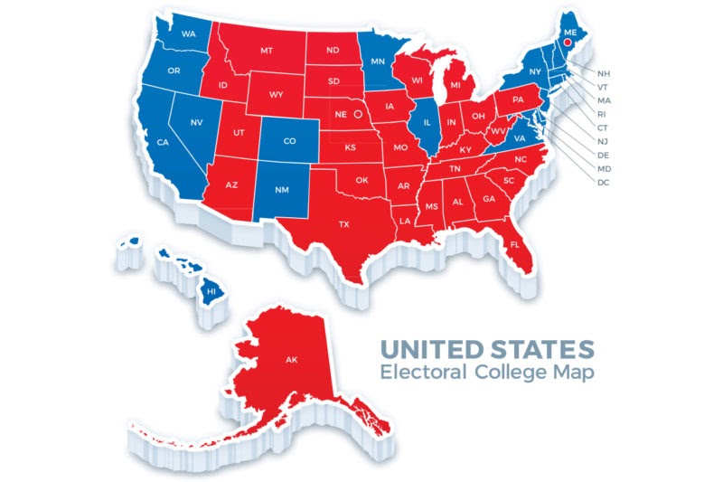 Electoral College How Many / Voters cast their ballots for president