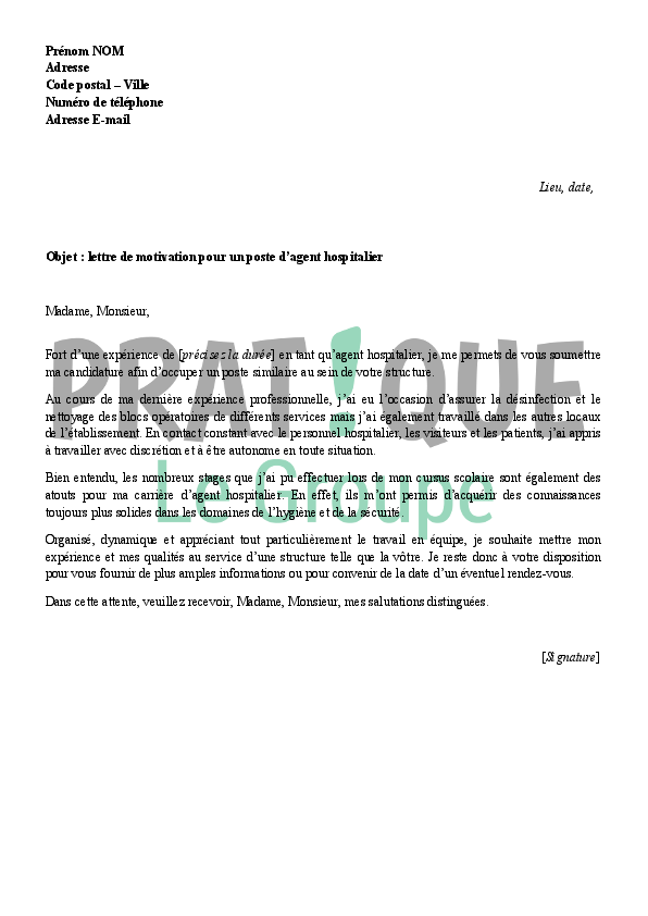 Lettre Motivation Esat  Exemple De Demande De Stage Esat  Lettre de