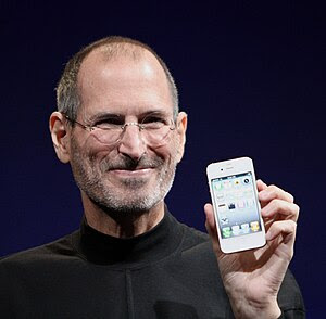 Steve Jobs shows off iPhone 4 at the 2010 Worl...