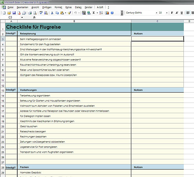Management Und Logistik Checkliste Excel Vorlage Kostenlos