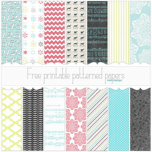 free printable Christmas paper set #2 preview