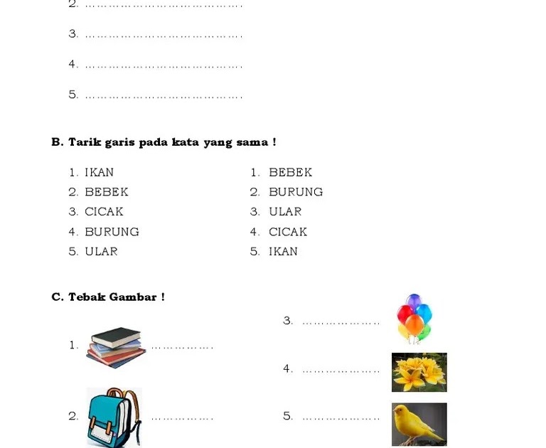 Soal Anak Tk B Semester 2 - Contoh Soal Matematika Kelas 1 Sd Kurikulum