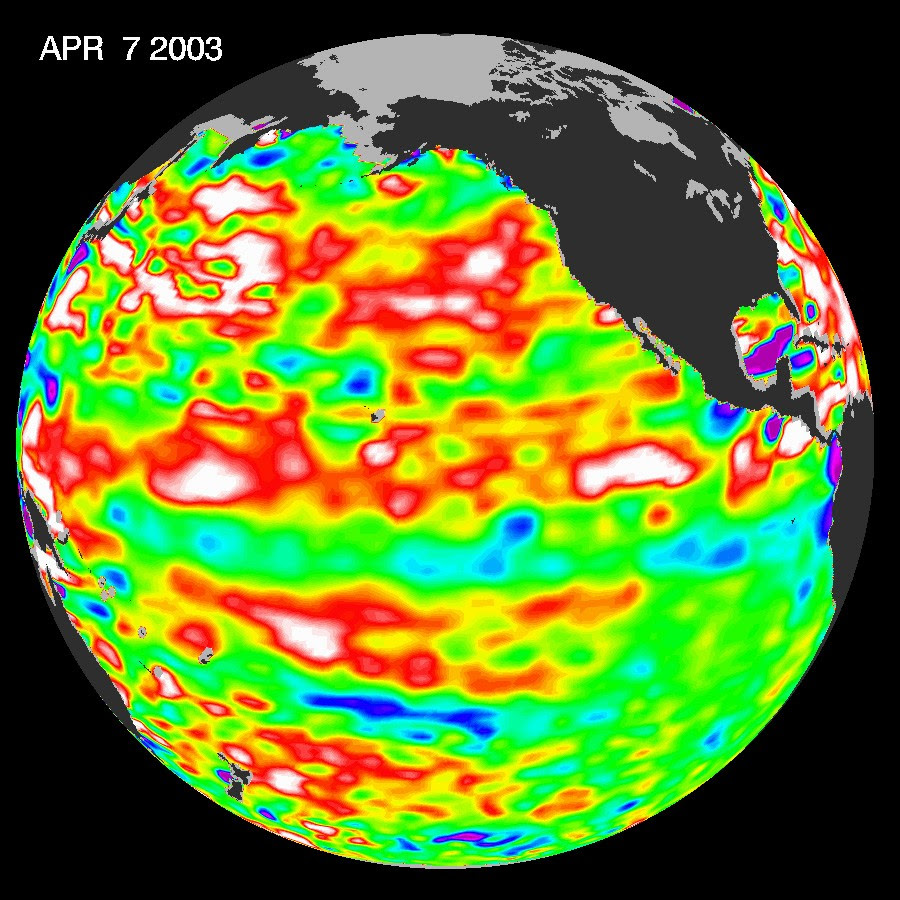 Altas temperaturas durante El Niño em 2003 (Foto: NASA)