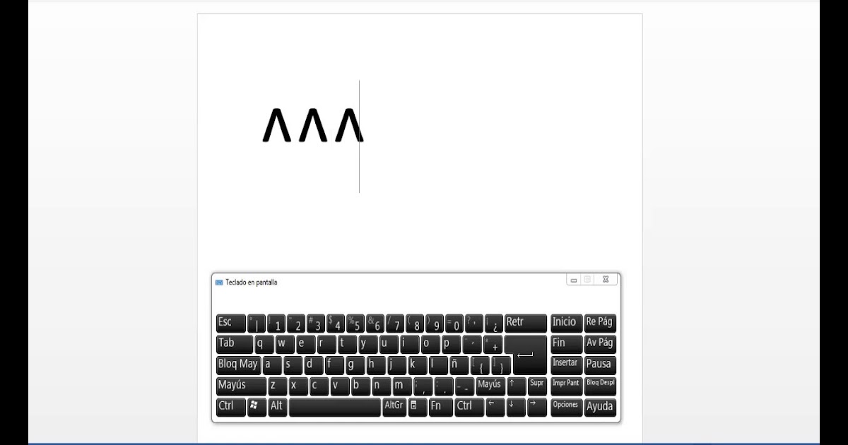 Como poner simbolos en el teclado