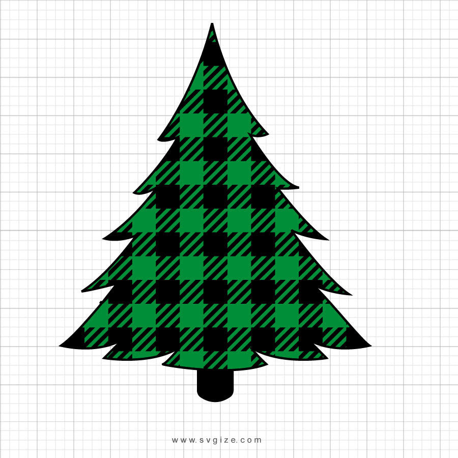 Free SVG Buffalo Plaid Christmas Tree Svg 16021+ File