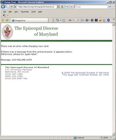 Error message