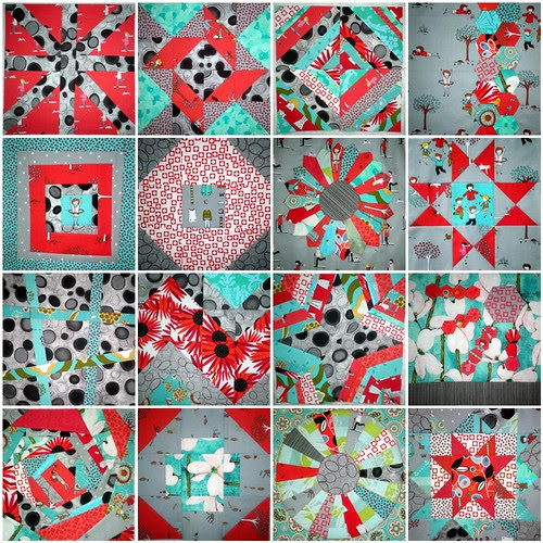 First 16 blocks of the craftsy quilt along