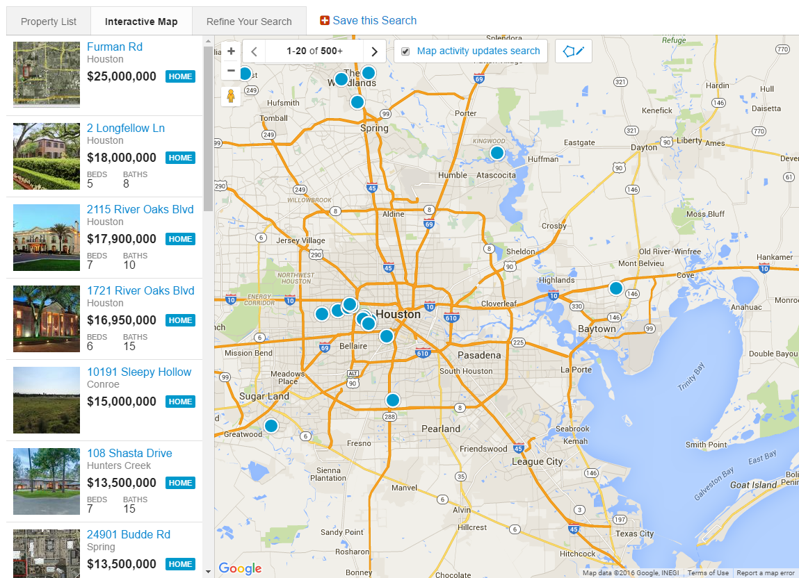 Map Search Houston