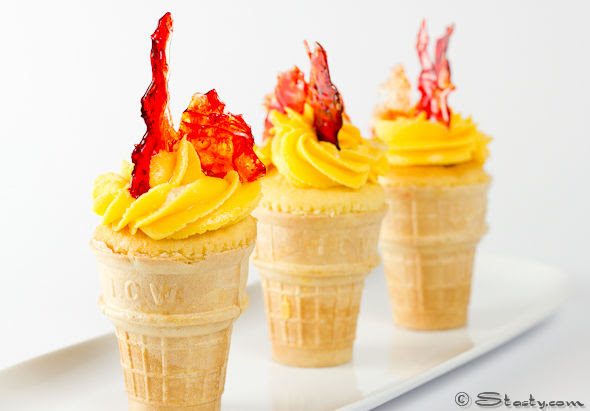 olympic torch cupcakes