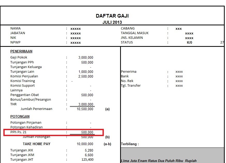 Contoh Slip Gaji Finance - Koran Langganan