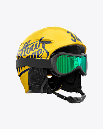 Download Ski Helmet With Goggles Right Half Side View Jersey Mockup ...
