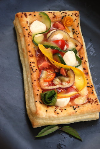 vegetable tart in puff pastry