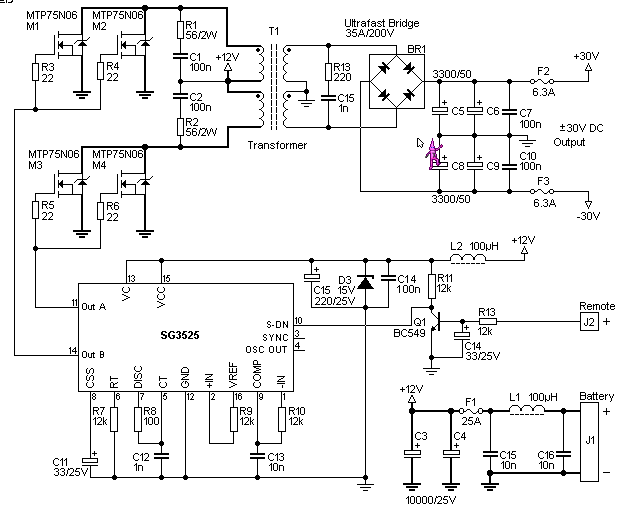 wiring diagram for car: 12V to 30V DC to DC Converter circuit Diagram
