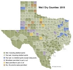 Texas Dry County Map | Map Of West