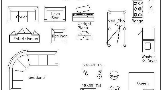 Printable Furniture Templates 1/4 Scale / Architectural Template