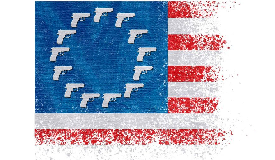 Old Glory Gun Rights Illustration by Greg Groesch/The Washington Times