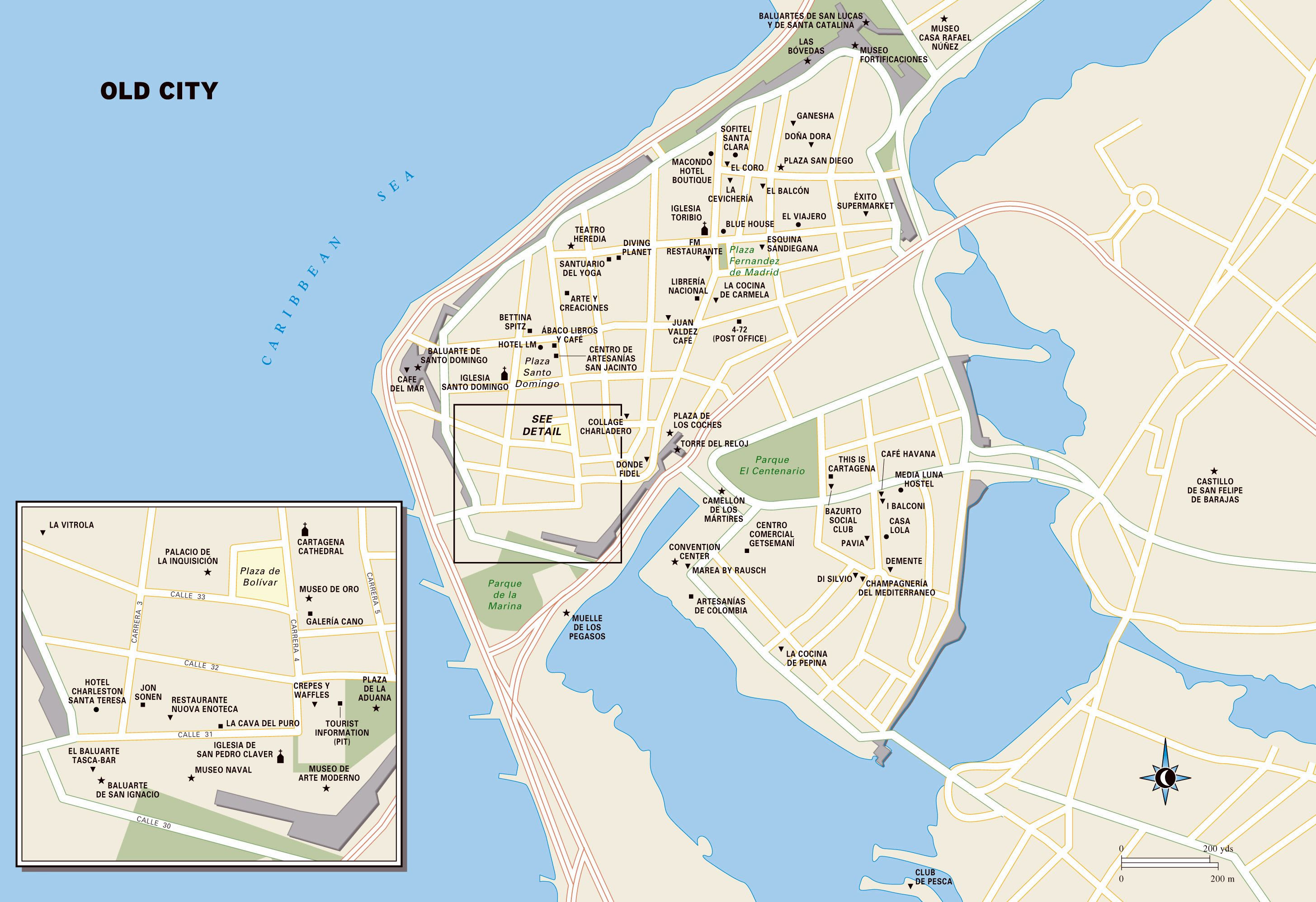 Map Of Cartagena Walled City