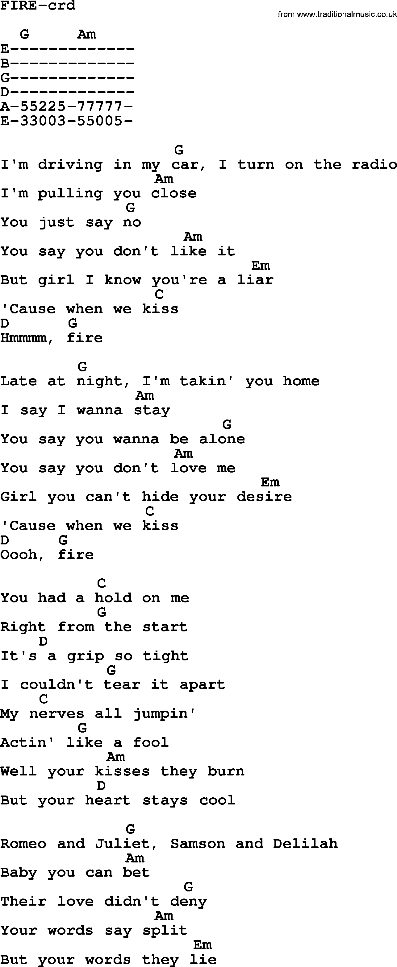 Im On Fire Chords Sheet And Chords Collection | Free Download Nude