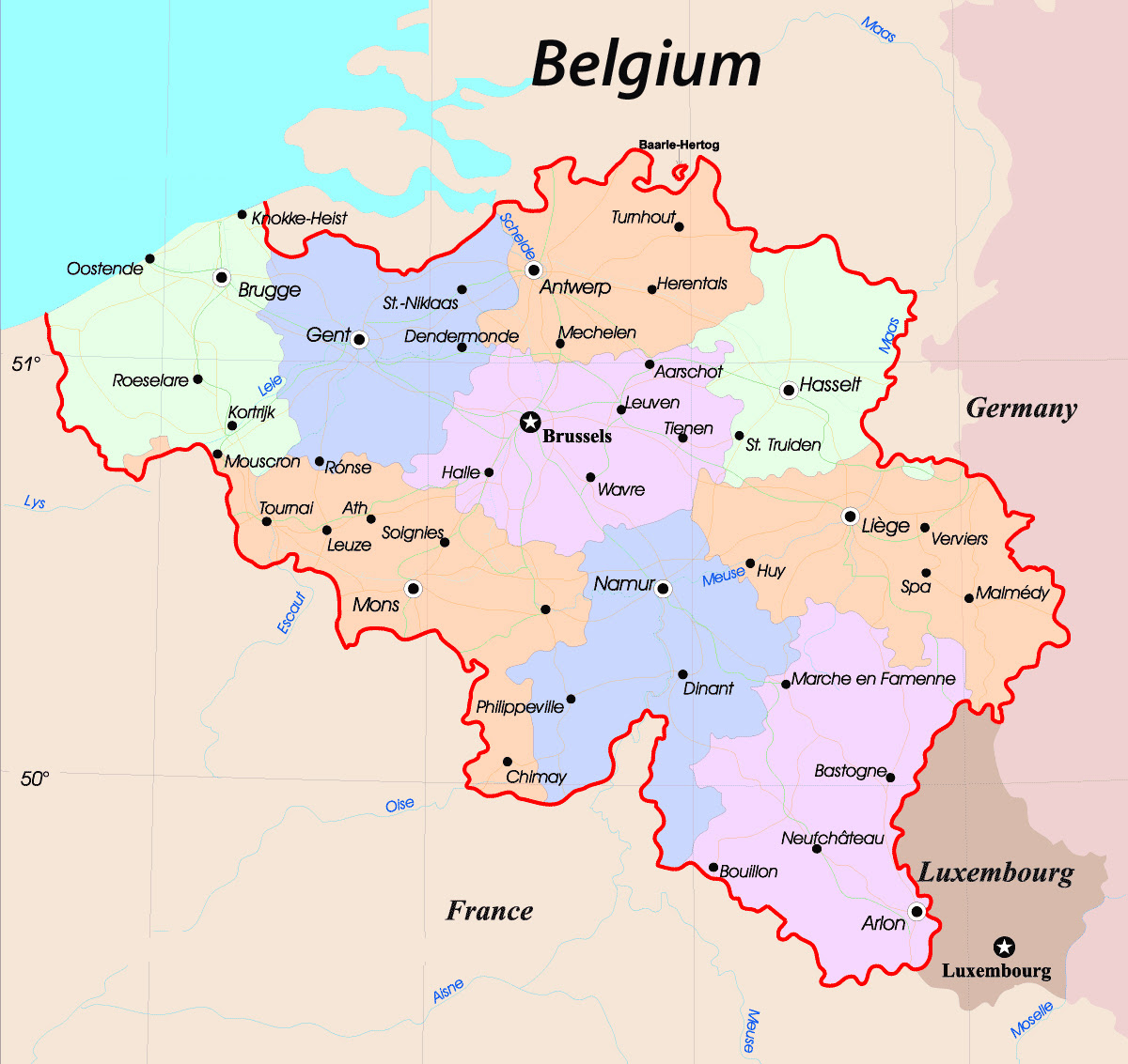 Boom Belgien Karte | Norden Landkarte