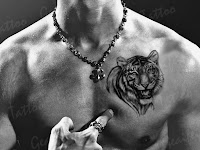Chest Tiger Tattoo Designs For Men