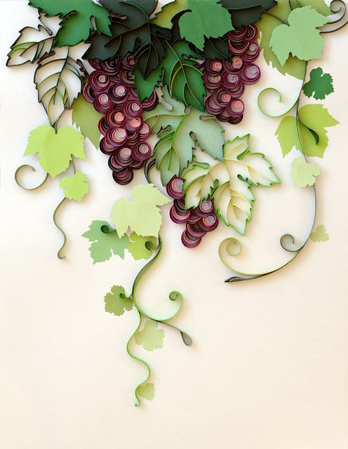 quilled grapes