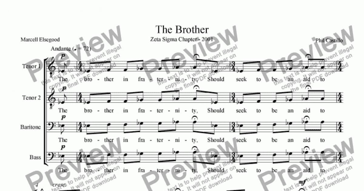 Brother To Brother Phi Mu Alpha Sheet Music