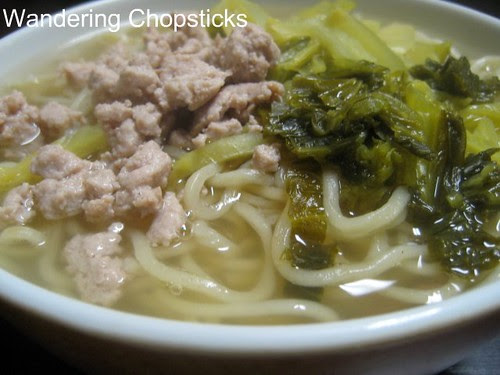 Chinese Noodle Soup with Ground Turkey and Pickled Mustard Greens 1