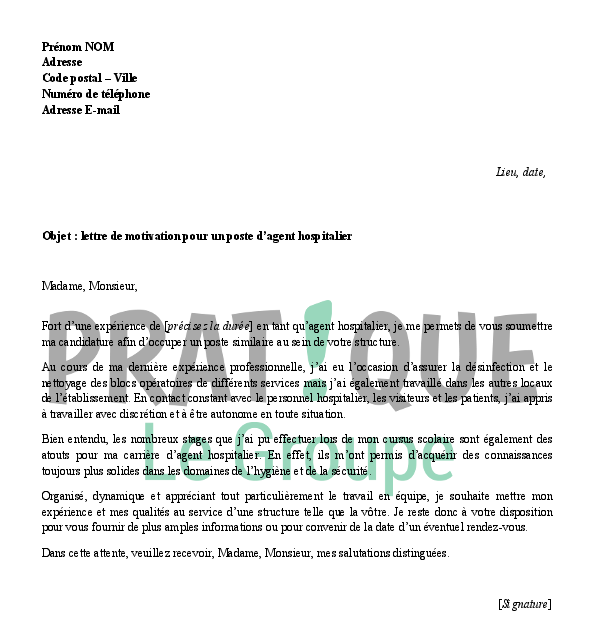 Lettre De Motivation Ash Sans Expérience Et Sans Diplome