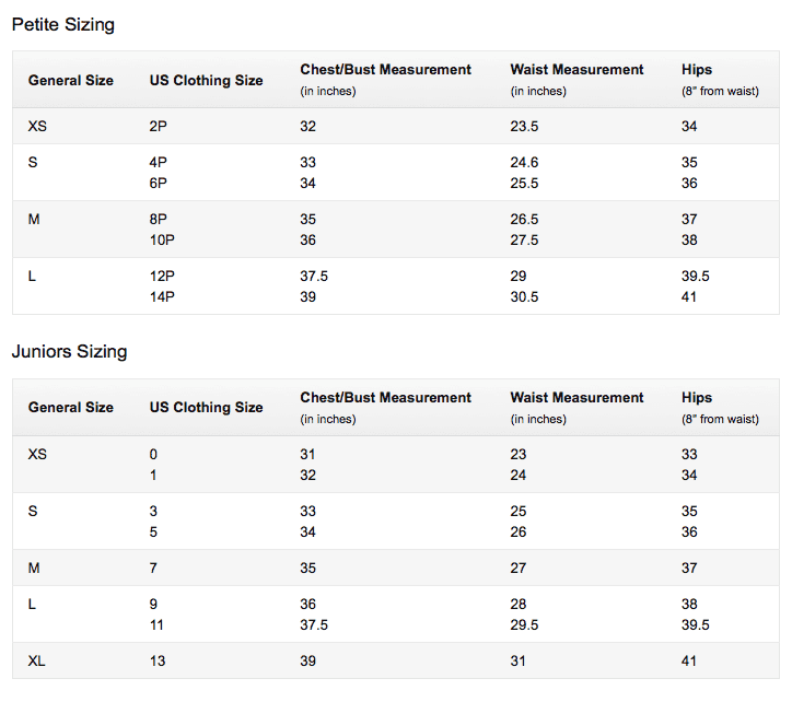 Amazon Dress Size Chart