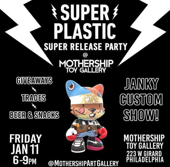 Mothership Toy Gallery presents: Superplastic Janky Release Party & Custom Show, Mothership Gallery, Martian Toys, Superplastic, Janky, Limited Edition, Custom Show, Group Show, Custom Vinyl, 