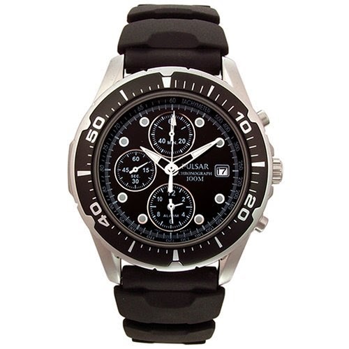 pulsar mens chronograph stopwatch stainless steel 100m quartz watch with date pt3003x1