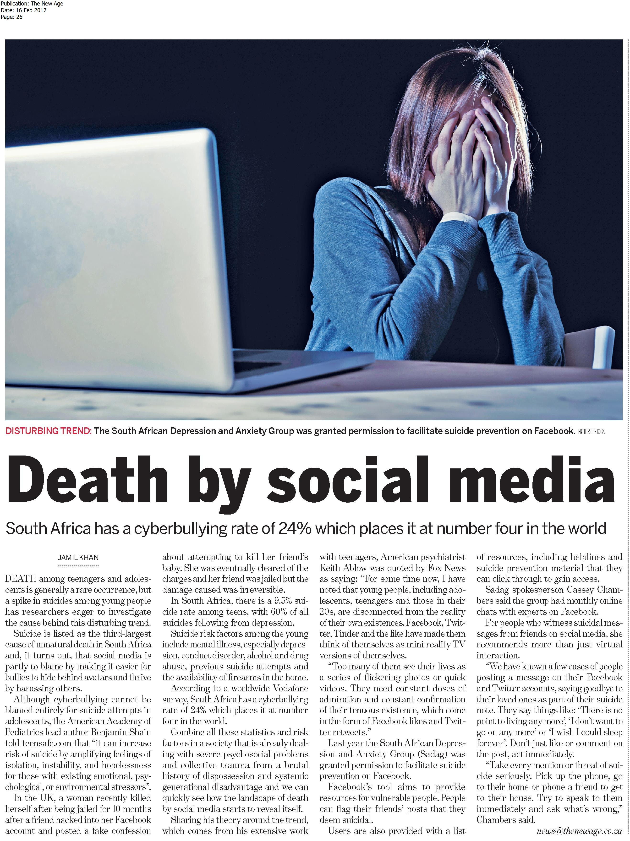 Cyber Bullying Newspaper Article bullying